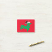 Grüne Dackel - Und-Santa-Hat Post-it Klebezettel (Auf Schreibtisch)
