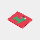 Grüne Dackel - Und-Santa-Hat Post-it Klebezettel (angewinkelt)