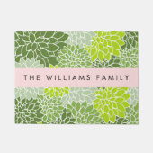 Grüne Dahlia-Blume, Blumenmuster, Ihr Name Fußmatte (Vorderseite)