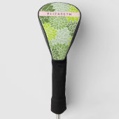 Grüne Dahlia-Blume, Blumenmuster, Ihr Name Golf Headcover (Vorderseite)