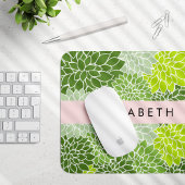 Grüne Dahlia-Blume, Blumenmuster, Ihr Name Mousepad