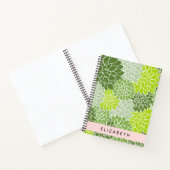Grüne Dahlia-Blume, Blumenmuster, Ihr Name Notizblock (Innenseite)