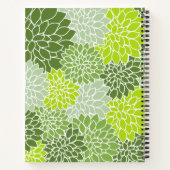 Grüne Dahlia-Blume, Blumenmuster, Ihr Name Notizblock (Rückseite)