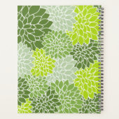 Grüne Dahlia-Blume, Blumenmuster, Ihr Name Planer (Rückseite)