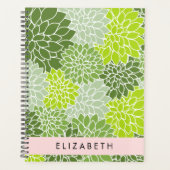 Grüne Dahlia-Blume, Blumenmuster, Ihr Name Planer (Vorderseite)