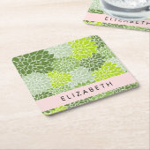 Grüne Dahlia-Blume, Blumenmuster, Ihr Name Rechteckiger Pappuntersetzer (angewinkelt)