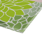 Grüne Dahlia-Blume, Blumenmuster, Ihr Name Schneidebrett (Ecke)