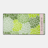 Grüne Dahlia-Blume, Blumenmuster, Ihr Name Schreibtischunterlage (Vorderseite)