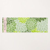 Grüne Dahlia-Blume, Blumenmuster, Ihr Name Yogamatte (Vorderseite (Horizontal))