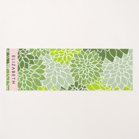 Grüne Dahlia-Blume, Blumenmuster, Ihr Name Yogamatte (Vorderseite (Horizontal))