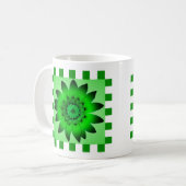 Grüne Daisy-Blume, Musterstreifen - Tasse (Vorderseite Links)