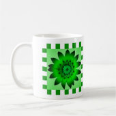 Grüne Daisy-Blume, Musterstreifen - Tasse (Links)