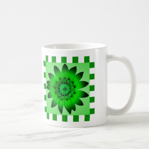 Grüne Daisy-Blume, Musterstreifen - Tasse