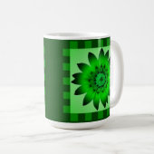 Grüne Daisy-Blume, Musterstreifen - Tasse (VorderseiteRechts)