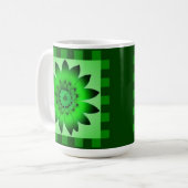 Grüne Daisy-Blume, Musterstreifen - Tasse (Vorderseite Links)