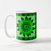 Grüne Daisy-Blume, Musterstreifen - Tasse (Links)