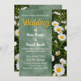 Grüne Daisy Katholische Hochzeit Einladung