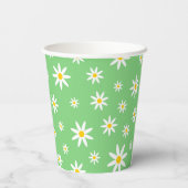 Grüne Daisy Paper Cups Pappbecher (Rückseite)