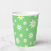 Grüne Daisy Paper Cups Pappbecher (Vorderseite)