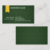 Grüne Damast-Forscher-Visitenkarte Visitenkarte (Vorne/Hinten)