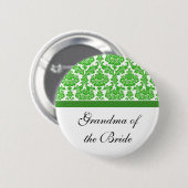 grüne Damast-Hochzeitsknöpfe Button (Vorne & Hinten)