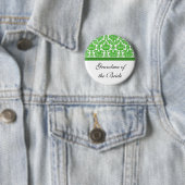 grüne Damast-Hochzeitsknöpfe Button (Beispiel)