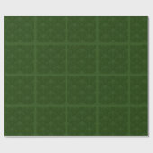 Grüne Damast-Schleifen Geschenkpapier (Flach)