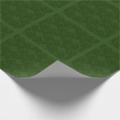 Grüne Damast-Schleifen Geschenkpapier (Ecke)