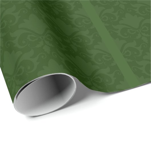 Grüne Damast-Schleifen Geschenkpapier (Rolleneckpunkt)