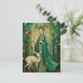 Grüne Dame des Waldes Postkarte (Stehend Vorderseite)