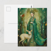 Grüne Dame des Waldes Postkarte (Vorne/Hinten)