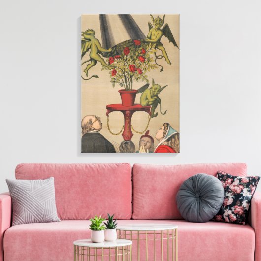 Grüne Dämonen, die die Abdeckung von Bouquet von R Leinwanddruck (Insitu (Wohnzimmer))