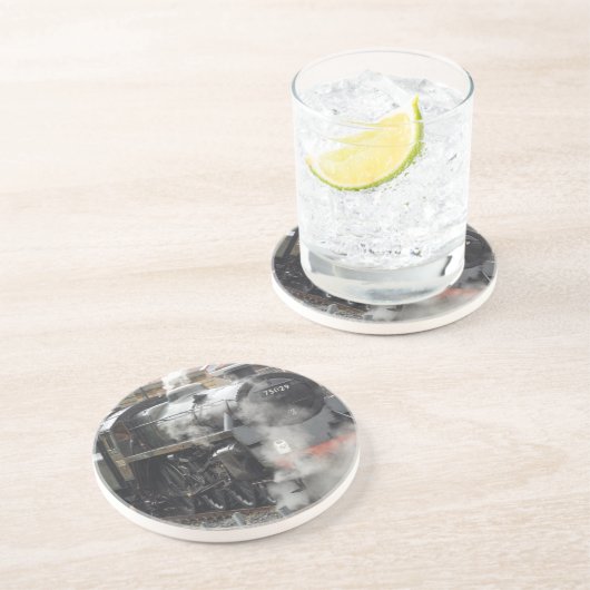 Grüne Dampflokomotive Untersetzer (Seite)