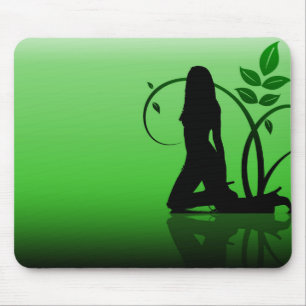 Grüne Damsel-Silhouette-Mauspad Mousepad