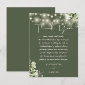 Grüne Dankeschön an Olive Green Wedding Platzkarte Postkarte (Vorne/Hinten)