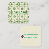 Grüne Dankeschön-Karte Mitteilungskarte (Vorne/Hinten)