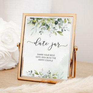 Grüne Date-Night-Ideen. Date-Jar-Bridal-Spiel Poster