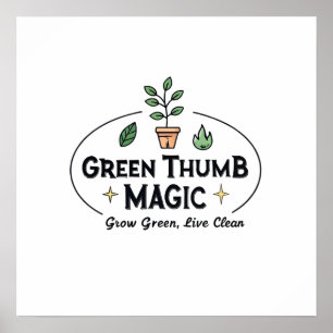 Grüne Daumen Magie Urban Gardening T-Shirt Poster