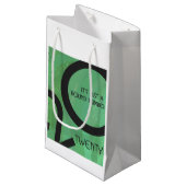 Grüne Dekade 20. Geburtstag Kleine Geschenktüte (Vorderseite Schrägansicht)