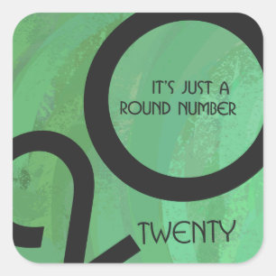 Grüne Dekade zum Geburtstag Quadratischer Aufkleber