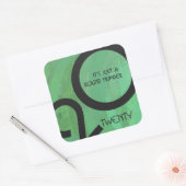 Grüne Dekade zum Geburtstag Quadratischer Aufkleber (Umschlag)