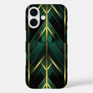 Grüne Dekoration iPhone 16 Hülle
