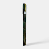 Grüne Dekoration iPhone 15 Hülle (Linke Seite)