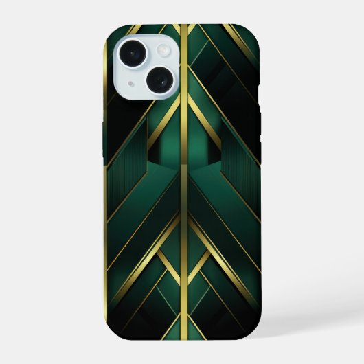 Grüne Dekoration iPhone 15 Hülle (Rückseite)