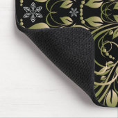 Grüne dekorative Blumenmuster Mousepad (Ecke)