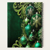 Grüne Dekorative Ornamente Feiertag Planer (Rückseite)