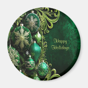 Grüne Dekorative Ornamente Feiertagsmagnet Magnet