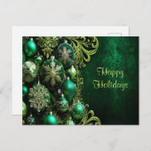 Grüne dekorative Ornamente Urlaub Postkarte (Vorne/Hinten)
