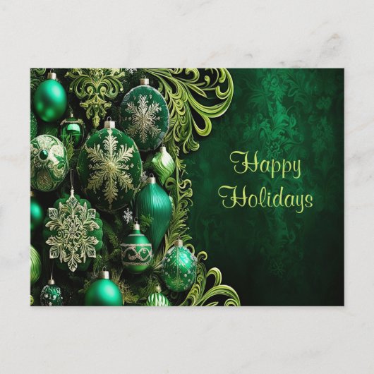 Grüne dekorative Ornamente Urlaub Postkarte (Vorderseite)