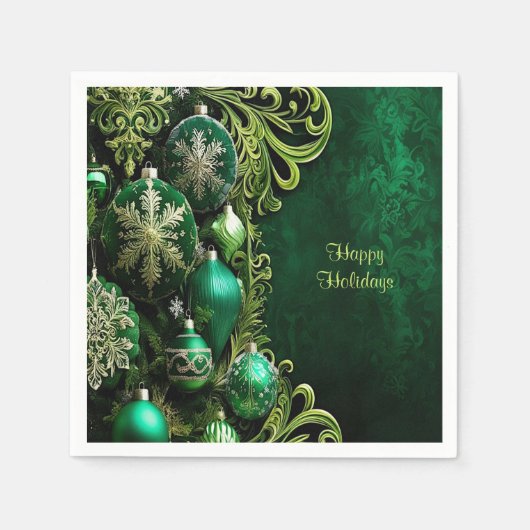 Grüne dekorative Ornamente Urzeitspapier Napkin Serviette (Vorderseite)